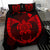 Hawaiian Fish Hook Turtle Heart Polynesian Bedding Set Red - Polynesian Pride