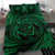 Hawaiian Kanaka Honu Hibiscus Tornado Green Polynesian Bedding Set - Polynesian Pride