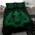 Hawaiian Map Owl Kanaka Bedding Set - Pueo Aumakua - Green - Polynesian Pride