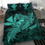 Hawaiian Map Hula Girl Hibiscus Kanaka Polynesian Bedding Set - Turquoise - Polynesian Pride