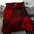 Hawaiian Hibiscus Dolphin Manta Ray Turtle Polynesian Bedding Set Waves Red - Polynesian Pride