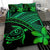 Hawaiian Turtle Kakau Plumeria Polynesian Bedding Set Green - Polynesian Pride