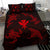 Polynesian Turtle Hammerhead Shark Ray Kanaka Hawaii Bedding Set Circle Red - Polynesian Pride