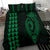 Hawaiian Kakau Fish Hook Polynesian Bedding Set - Green - Polynesian Pride