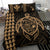 Hawaiian Map Kakau Turtle Kanaka Polynesian Bedding Set - Gold - Polynesian Pride