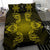 Hawaiian Turtles Tribal Mask Polynesian Bedding Set Yellow - Polynesian Pride