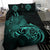 Hawaiian Map Turtle Hibiscus Divise Turquoise Polynesian Bedding Set - Polynesian Pride