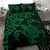 Hawaiian Map Turtle Hibiscus Kanaka Polynesian Bedding Set - Green - Polynesian Pride