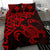 Hawaiian Map Turtle Hibiscus Kanaka Polynesian Bedding Set - Red - Polynesian Pride