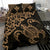 Hawaiian Map Turtle Hibiscus Kanaka Polynesian Bedding Set - Gold - Polynesian Pride