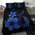 Hawaiian Fish Hook Hibiscus Plumeria Polynesian Bedding Set - Blue - Polynesian Pride