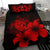 Hawaiian Map Hibiscus Turtle Polynesian Bedding Set - Red - Polynesian Pride