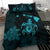 Hawaiian Map Turtle Plumeria Hibiscus Fish Hook Polynesian Bedding Set Blue - Polynesian Pride