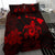 Hawaiian Map Turtle Plumeria Hibiscus Fish Hook Polynesian Bedding Set Red - Polynesian Pride