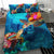 Tonga Polynesian Duvet Cover Set - Turtle Tonga Map BLUE - Polynesian Pride