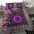 Polynesian Duvet Cover Set - Fiji Bedding Set Tapa Turtle Hibiscus Purple - Polynesian Pride