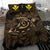 Hawaiian Turtle Hibiscus Plumeria Kanaka Polynesian Bedding Set Gold - Soft Style - Polynesian Pride