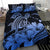 Hawaiian Map Hibiscus Turtle Polynesian Bedding Set Blue - Polynesian Pride