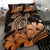 Hawaiian Map Hibiscus Turtle Polynesian Bedding Set Orange - Polynesian Pride