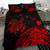 Hawaiian Map Turtle Plumeria Polynesian Bedding Set Red - Polynesian Pride