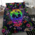 Hawaiian Skull Tropical Hibiscus Plumeria Flower Polynesian Bedding Set - Polynesian Pride