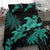 Hawaii Turtle Plumeria Coconut Tree Polynesian Bedding Set - Turquoise - Polynesian Pride