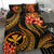 Polynesian Hawaii Bedding Set - Kanaka Maoli Duvet Cover Set - Gold Plumeria - Polynesian Pride