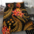 Micronesian Bedding Set - Kosrae Duvet Cover Set - Gold Plumeria - Polynesian Pride