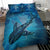 Hawaii Map Kanaka Galaxy Shark Bedding Set - Polynesian Pride