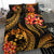 Polynesian Bedding Set - Tonga Duvet Cover Set - Gold Plumeria - Polynesian Pride