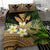 Kanaka Maoli (Hawaiian) Bedding Set, Polynesian Plumeria Banana Leaves Gold - Polynesian Pride