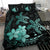 Hawaii Polynesian Turtle Plumeria Bedding Set - Pog Style Turquoise - Polynesian Pride