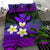 Kanaka Maoli (Hawaiian) Bedding Set, Polynesian Plumeria Banana Leaves Purple - Polynesian Pride