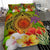 Palau Polynesian Bedding Set - Manta Ray Tropical Flowers (Reggae) - Polynesian Pride