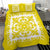 Hawaiian Bedding Set Royal Pattern - Yellow And White - Polynesian Pride