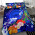 Polynesian Hawaii Bedding Set - Humpback Whale with Tropical Flowers (Blue) - Polynesian Pride