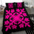 Hawaiian Bedding Set Royal Pattern - Black And Pink - C2 Style - Polynesian Pride