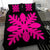 Hawaiian Royal Pattern Bedding Set - Black And Pink - D1 Style - Polynesian Pride