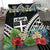 Fiji Bedding Set - Fiji Coat of Arms & Polynesian Tropical Flowers White - Polynesian Pride