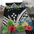 Kosrae Bedding Set - Kosrae Coat of Arms & Polynesian Tropical Flowers White - Polynesian Pride