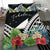 Tokelau Bedding Set - Tokelau Coat of Arms & Polynesian Tropical Flowers White - Polynesian Pride