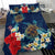 Hawaiian Turtle Hibiscus Polynesian Bedding Set - Blue - Edna Style - AH - Polynesian Pride