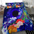 CNMI Bedding Set - Humpback Whale with Tropical Flowers (Blue) - Polynesian Pride