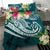 Kosrae Polynesian Bedding set - Summer Plumeria (Turquoise) - Polynesian Pride