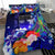 Fiji Custom Personalised Bedding Set - Humpback Whale with Tropical Flowers (Blue) - Polynesian Pride