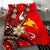 Papua Polynesian Bedding Set - Tribal Flower With Special Turtles Red Color - Polynesian Pride