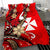 Wallis and Futuna Bedding Set - Tribal Flower With Special Turtles Red Color - Polynesian Pride