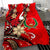 Pohnpei Bedding Set - Tribal Flower With Special Turtles Red Color - Polynesian Pride