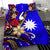 Nauru Bedding Set - Tribal Flower With Special Turtles Blue Color - Polynesian Pride