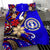 Northern Mariana Bedding Set - Tribal Flower With Special Turtles Blue Color - Polynesian Pride